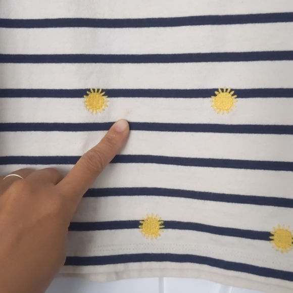 Madewell Embroidered Sun Setlist Boxy Top in Stripe - Picture 3 of 7